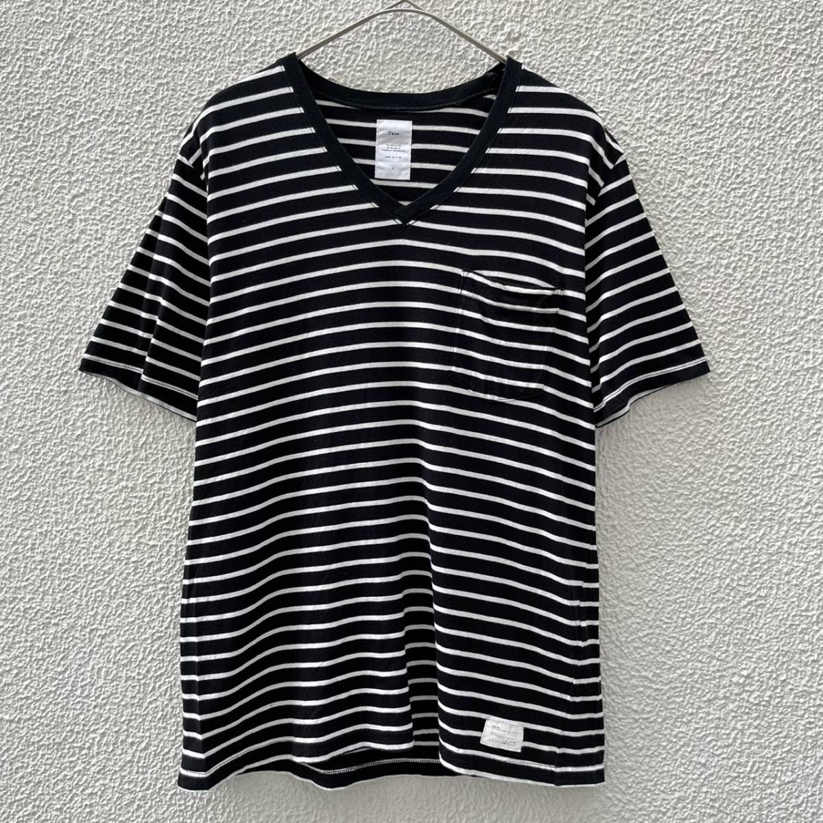Name. ネーム サイズ2 VネックTシャツ ポケット ボーダー 半袖