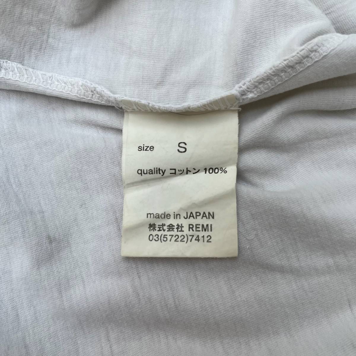 REMI RELIEF レミレリーフ Sサイズ Tシャツ 半袖 プリント カラベラ ホワイト