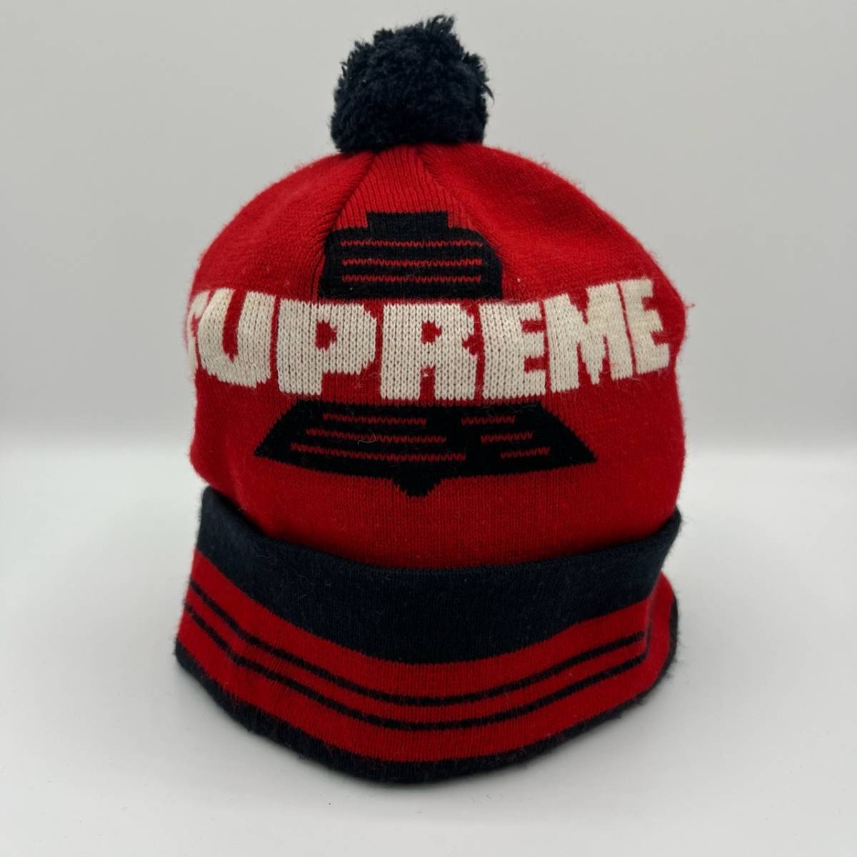 Supreme シュプリーム ロゴ ニット帽 ニットキャップ 帽子 レッド