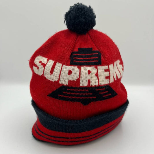 Supreme シュプリーム ロゴ ニット帽 ニットキャップ 帽子 レッド