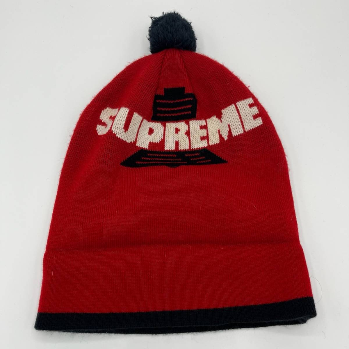 Supreme シュプリーム ロゴ ニット帽 ニットキャップ 帽子 レッド