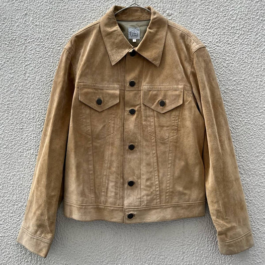 3can4on サンカンシオン サイズ2 革ジャケット リアルレザー ピッグスキン ベージュ