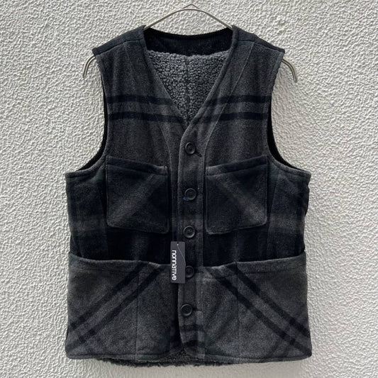 未使用品 nonnative ノンネイティブ サイズ0 ファーマー ベスト チェックベスト リバーシブル グレー タグ付き