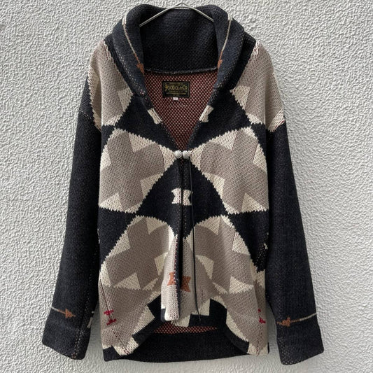 GOOD OL’ グッドオル サイズ36 ハンドニット カウチン カーディガン ネイビー