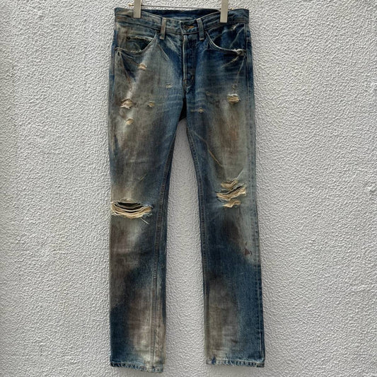 MAGIN DENIM マージンデニム サイズ46 デニムパンツ クラッシュ加工