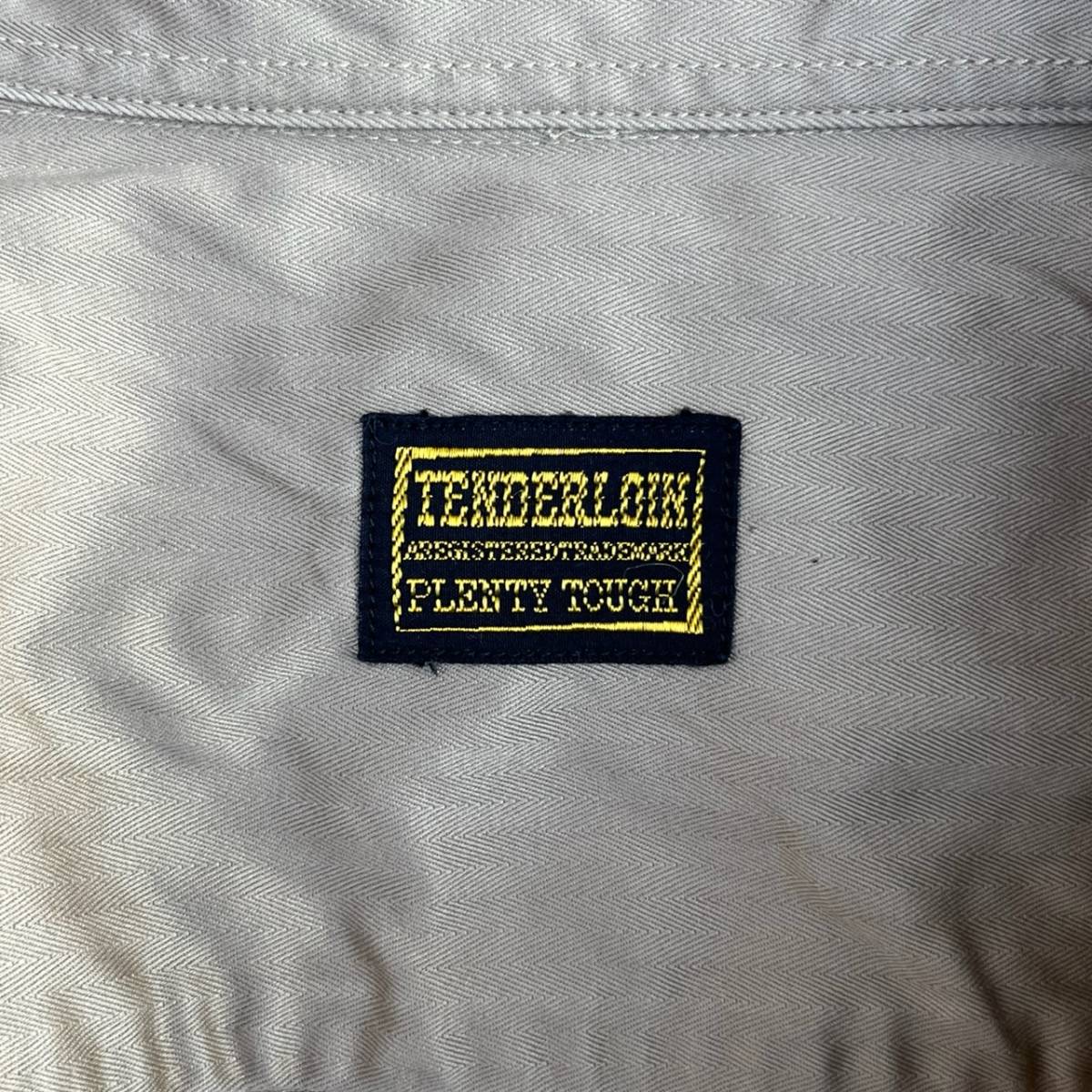 TENDERLOIN テンダーロイン XSサイズ ストライプ ワークシャツ コットン ブラウン