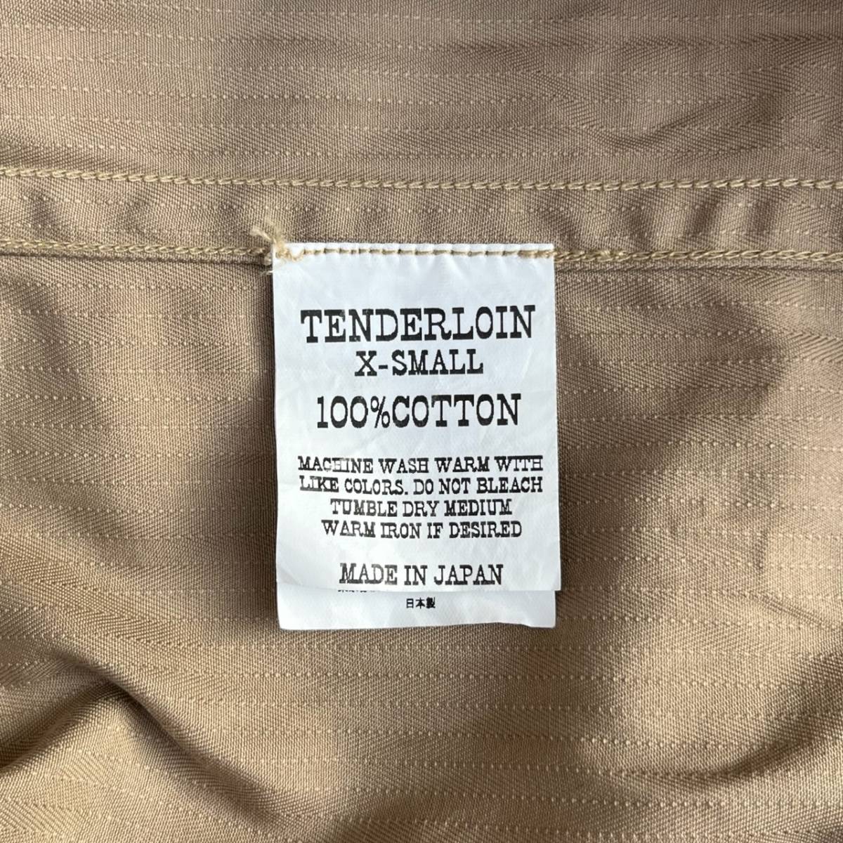 TENDERLOIN テンダーロイン XSサイズ ストライプ ワークシャツ コットン ブラウン