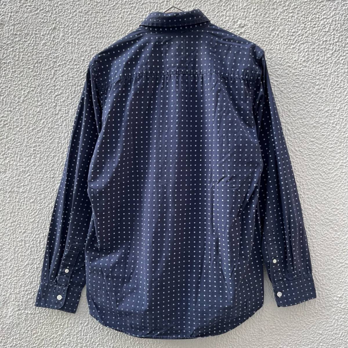 SATURDAYS SURF NYC サタデーズサーフニューヨーク Mサイズ ドット柄 長袖シャツ ネイビー