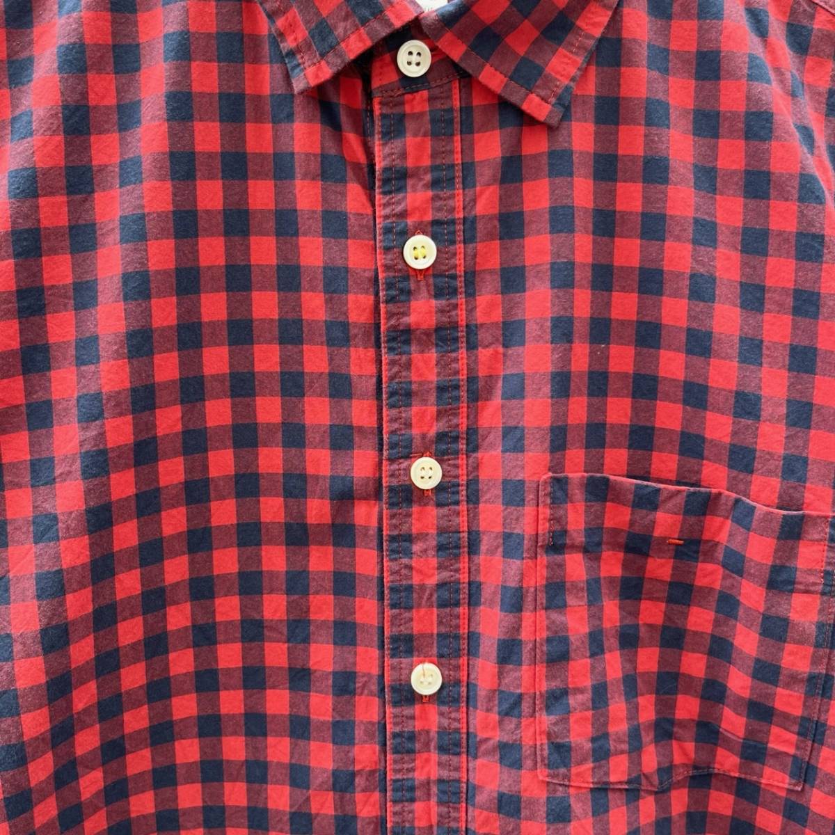 DELUXE デラックス Sサイズ チェックシャツ 長袖シャツ レッド ネイビー