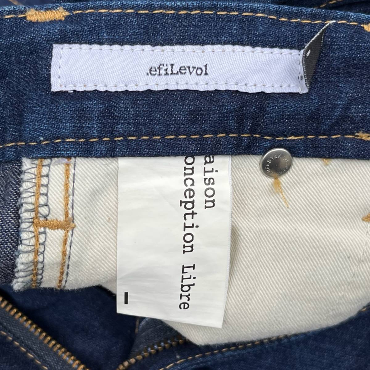 .efiLevol エフィレボル サイズ1 デニムパンツ ワイドデニム インディゴ