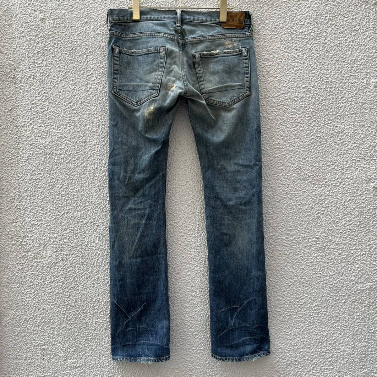 marka マーカ サイズ2 デニムパンツ クラッシュ加工 インディゴ