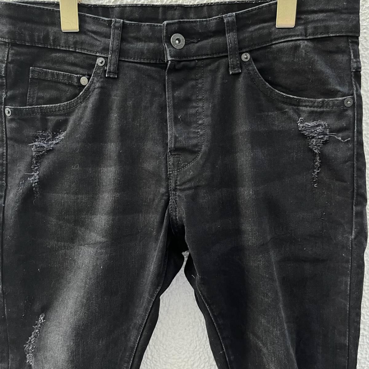 H&M エイチアンドエム サイズ29 デニムパンツ スキニーデニム カットオフ ブラック
