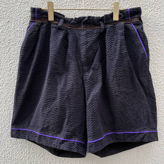 kolor カラー サイズ1 シアサッカーショーツ ハーフパンツ ネイビー