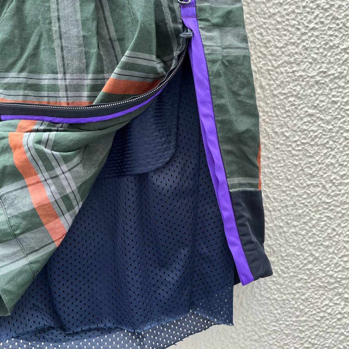 kolor カラー サイズ1 チェック クロスレイヤー ショーツ ハーフパンツ グリーン
