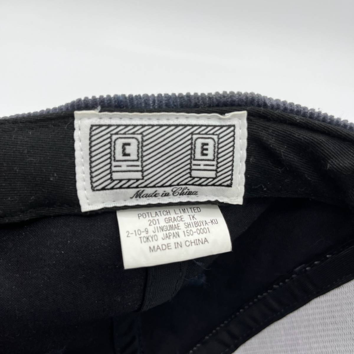 C.E シーイー CAV EMPT ロゴ コーデュロイ キャップ 帽子 グレー