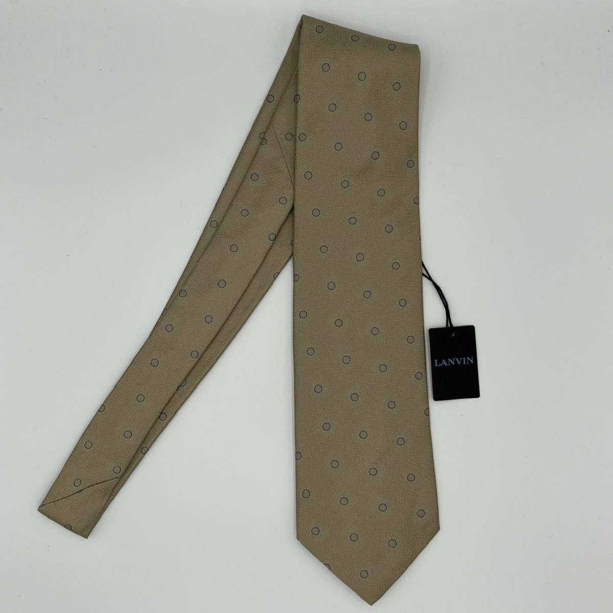 新品 LANVIN ランバン ネクタイ レギュラータイ 絹 シルク イエロー