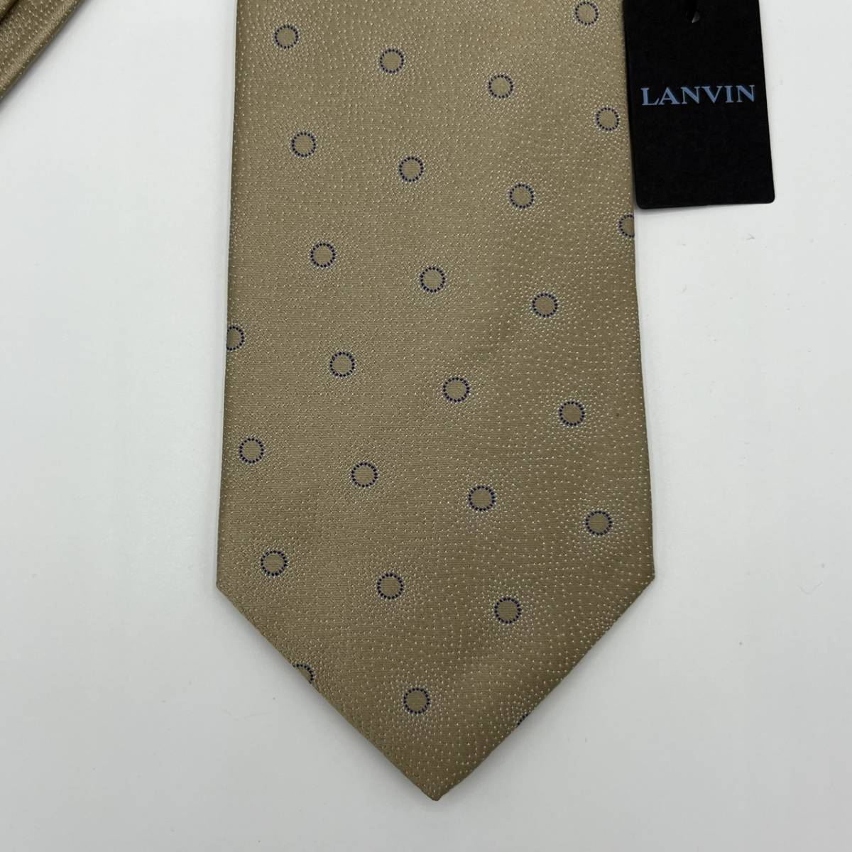 新品 LANVIN ランバン ネクタイ レギュラータイ 絹 シルク イエロー