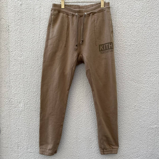 KITH キス × nonnative ノンネイティブ サイズ0 スウェットパンツ ロゴ タン ブラウン