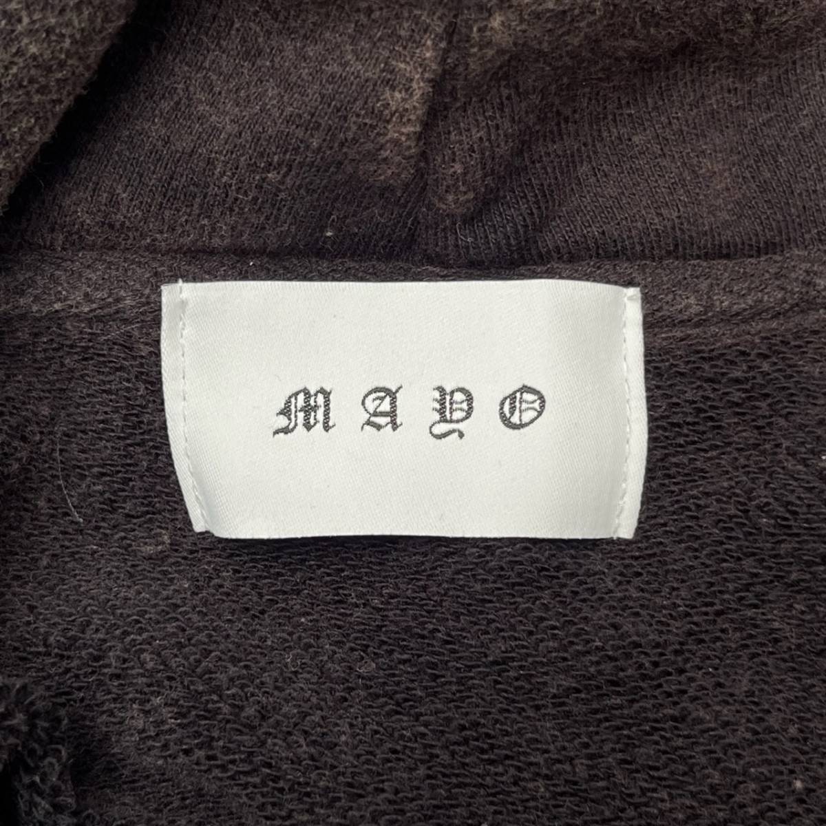 MAYO メイヨー Lサイズ相当 パーカー フーディ ヴィンテージ加工 ブラック サイズ表記なし