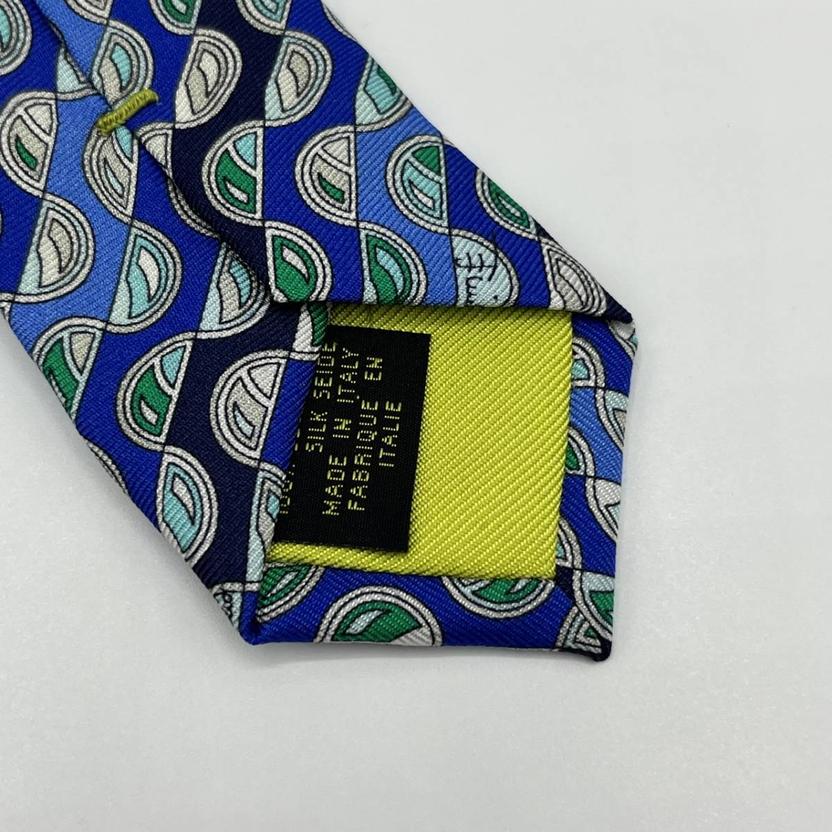 新品 EMILIO PUCCI エミリオプッチ ネクタイ レギュラータイ 絹 シルク 総柄 ブルー