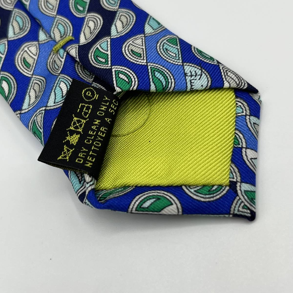 新品 EMILIO PUCCI エミリオプッチ ネクタイ レギュラータイ 絹 シルク 総柄 ブルー