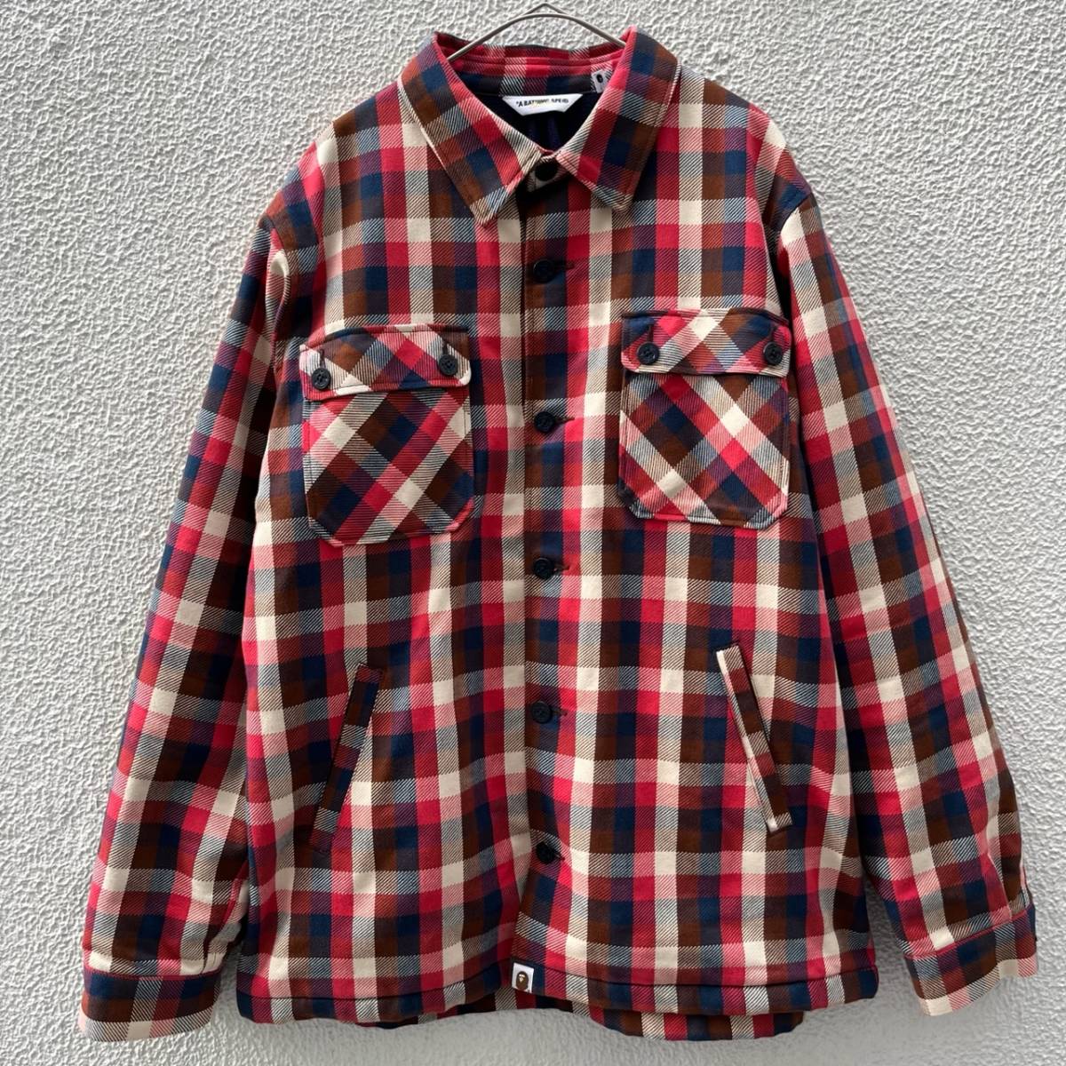 A BATHING APE アベイシングエイプ XLサイズ チェック COPジャケット ラブジェネ キムタク