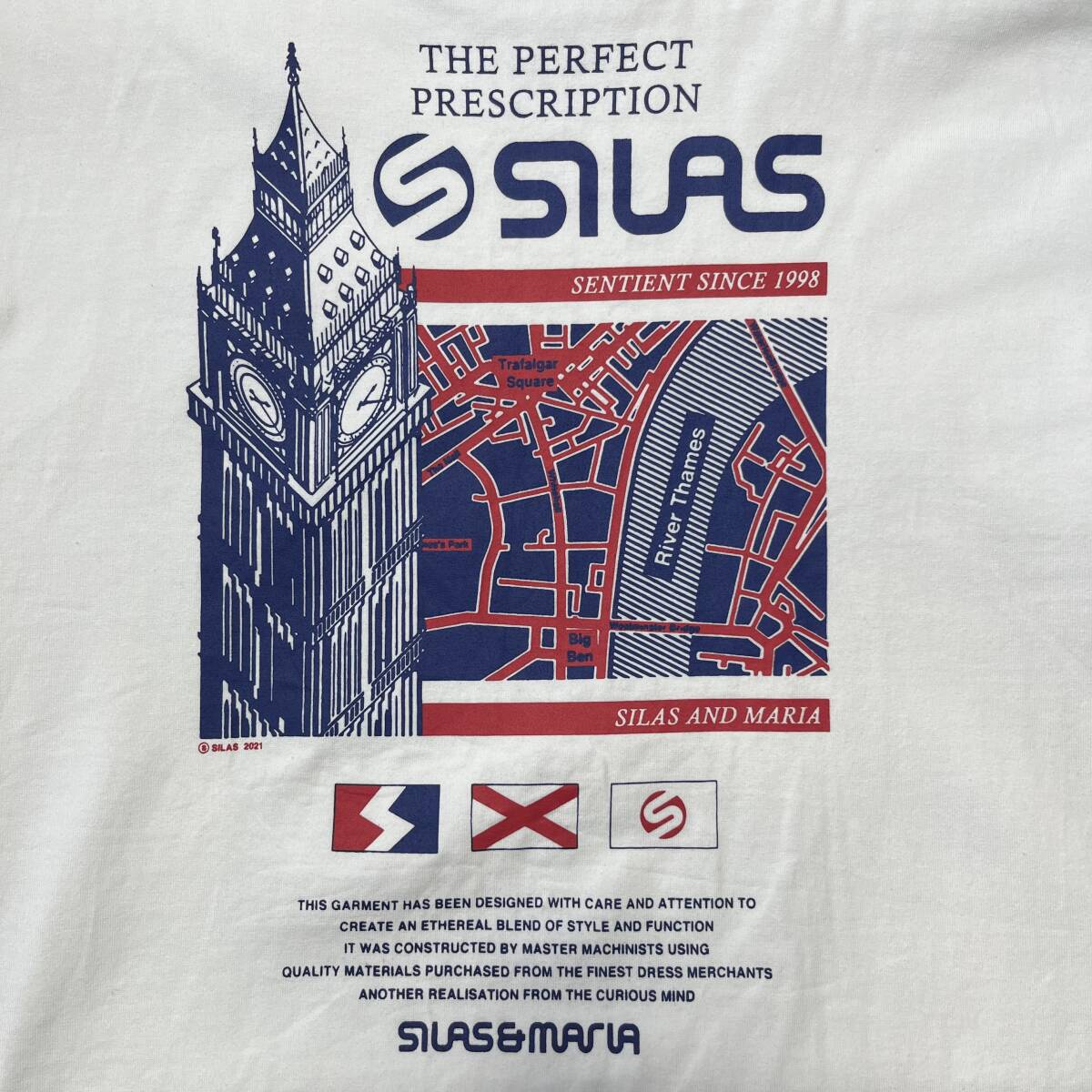 SILAS サイラス XLサイズ Tシャツ ロンドン 半袖 プリント ホワイト