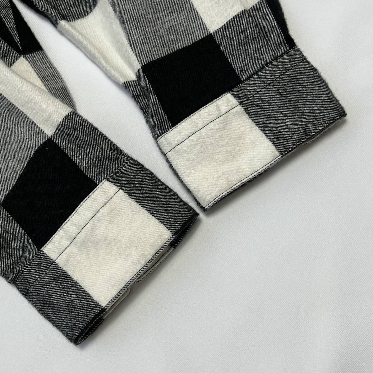 uniform experiment ユニフォームエクスペリメント サイズ1 ブロックチェック フランネルシャツ 長袖シャツ 22AW ブラック ホワイト