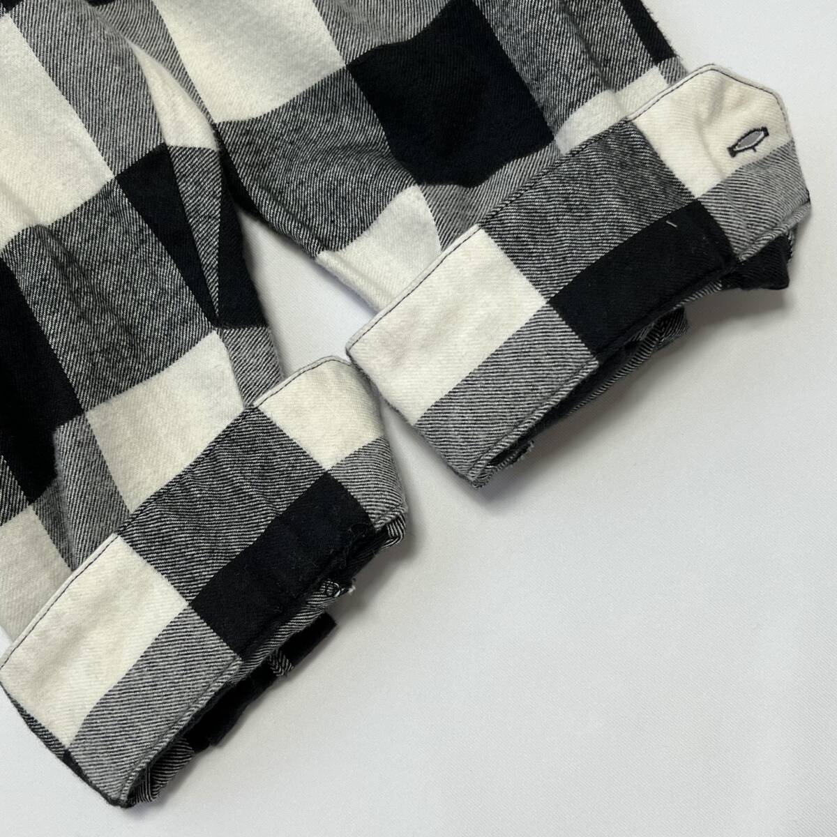 uniform experiment ユニフォームエクスペリメント サイズ1 ブロックチェック フランネルシャツ 長袖シャツ 22AW ブラック ホワイト