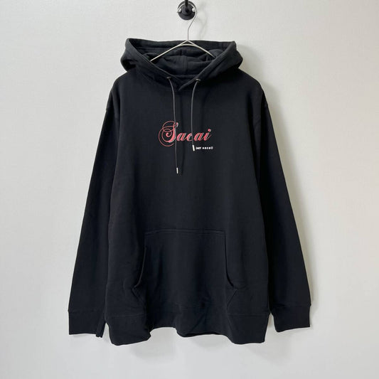 新品 sacai サカイ × fragment design フラグメント デザイン サイズ3 Hoodie ブラック Black パーカー フーディ