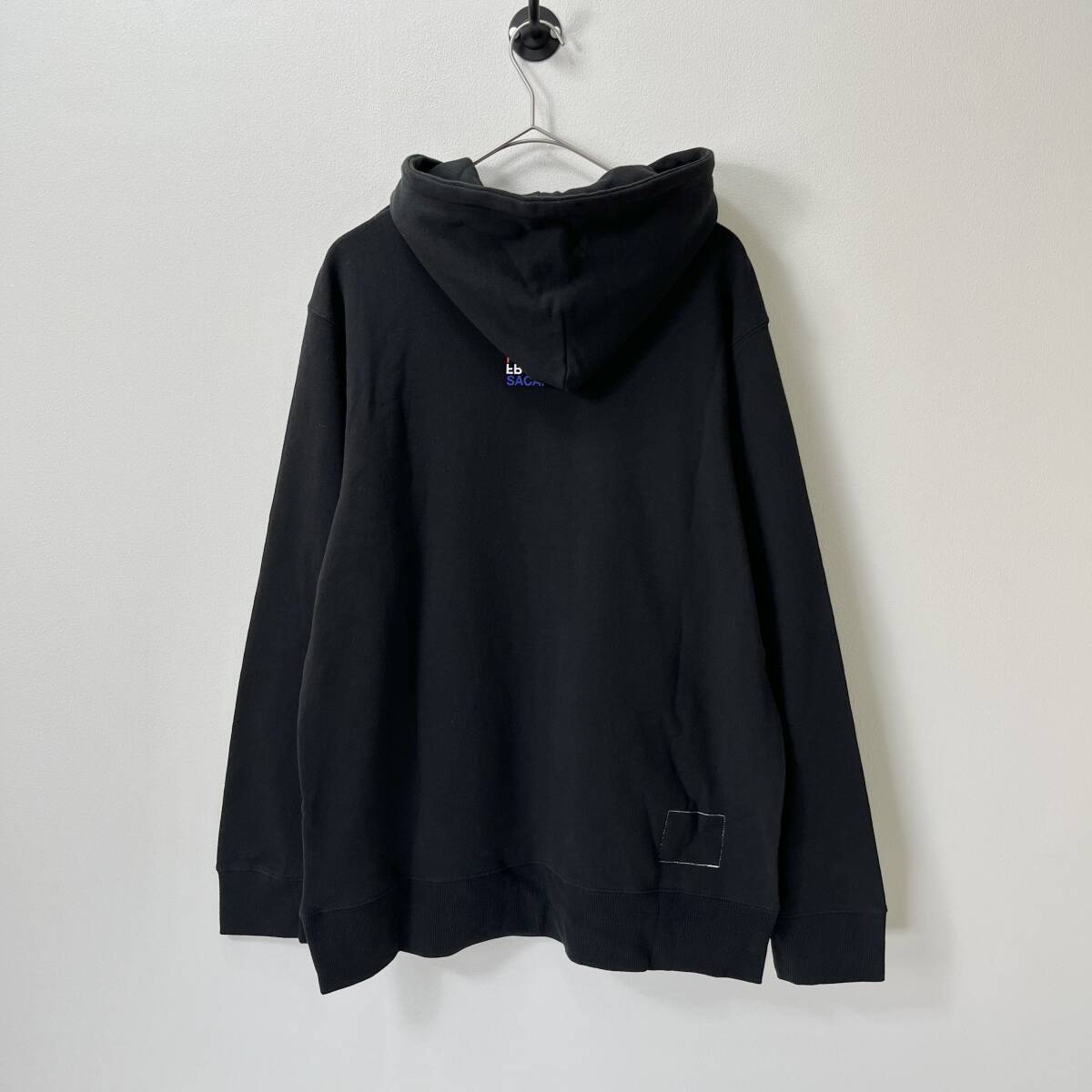 新品 sacai サカイ × fragment design フラグメント デザイン サイズ3 Hoodie ブラック Black パーカー フーディ