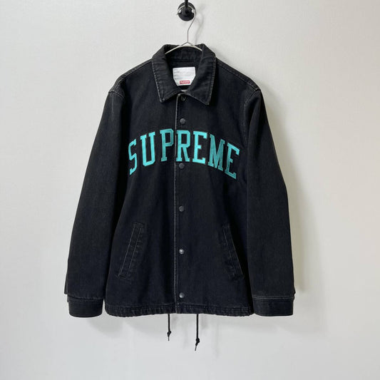 Supreme シュプリーム Sサイズ アーチロゴ デニムジャケット デニムコーチジャケット ブラック