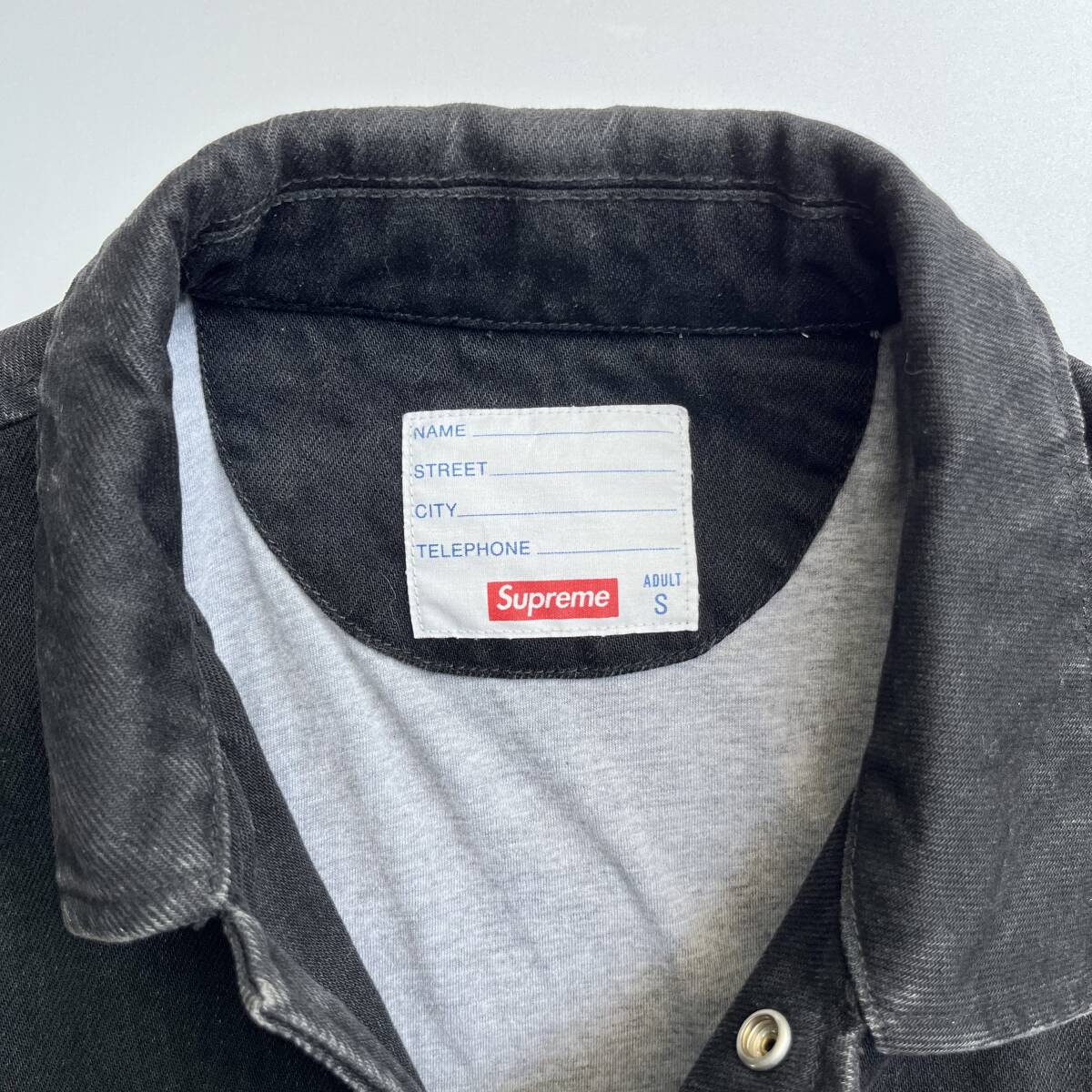 Supreme シュプリーム Sサイズ アーチロゴ デニムジャケット デニムコーチジャケット ブラック