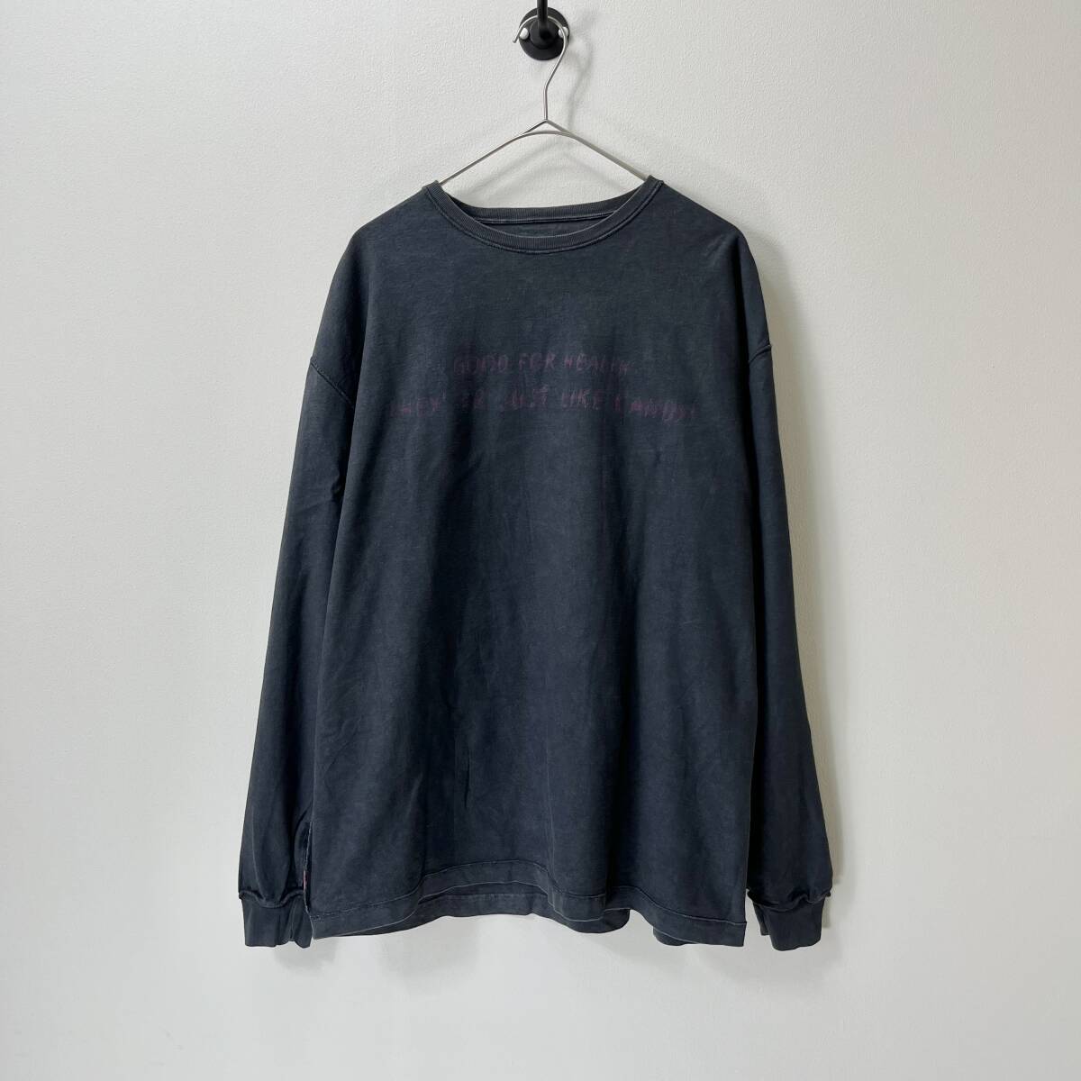 TAIN DOUBLE PUSH タインダブルプッシュ Mサイズ ロングスリーブTシャツ ロンT リバーシブル サンダー 初期 ブラック