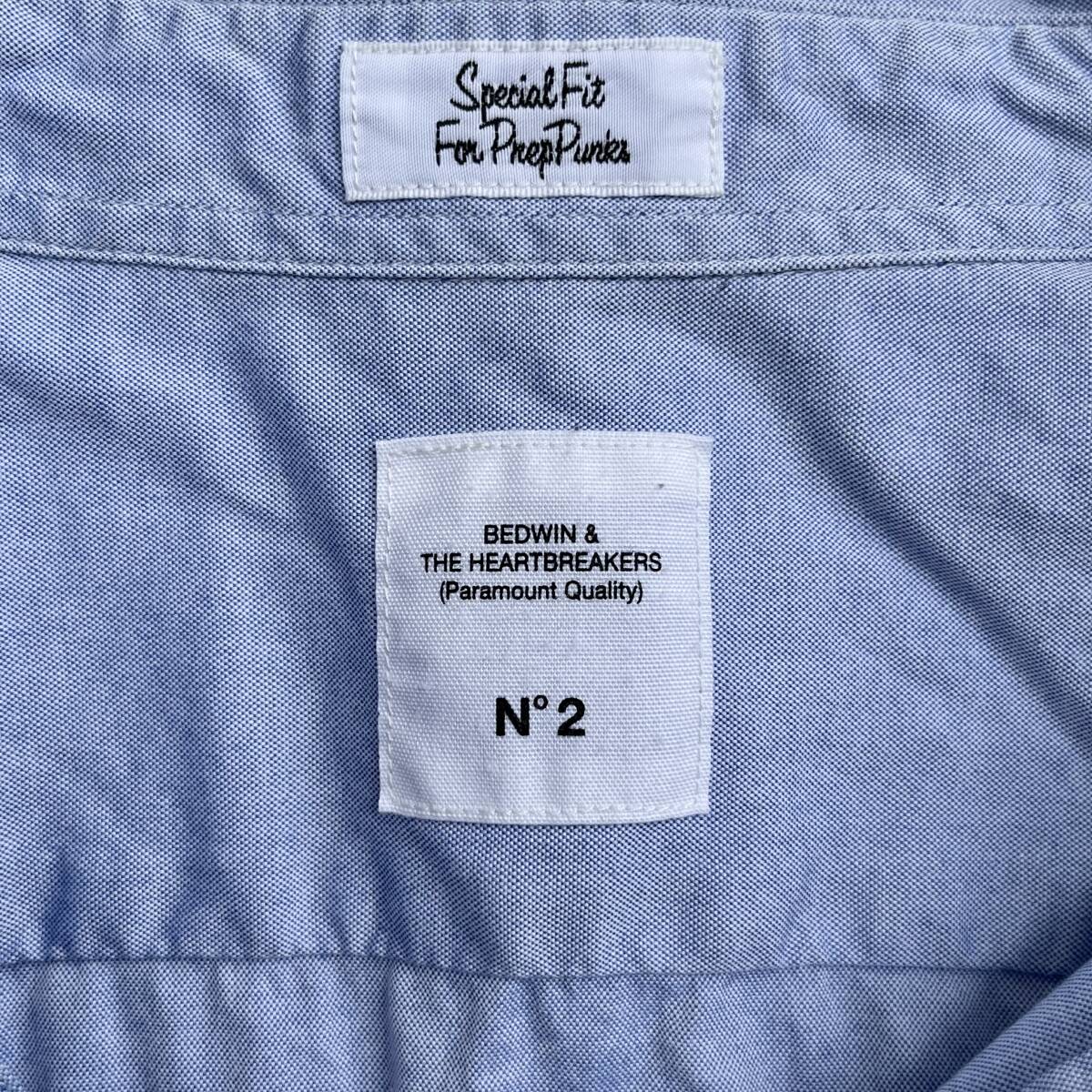 BEDWIN & THE HEARTBREAKERS ベドウィンザハートブレイカーズ サイズ2 ポケット付き 長袖シャツ ブルー