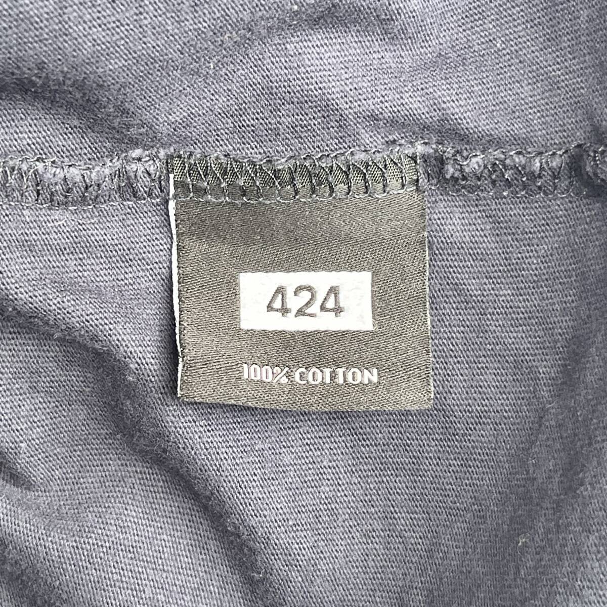424 フォートゥーフォー Mサイズ ロゴ Tシャツ 半袖 コットン ネイビー