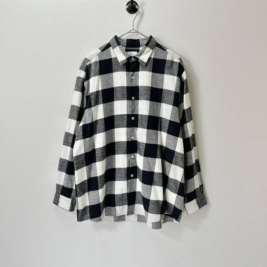 uniform experiment ユニフォームエクスペリメント サイズ1 ブロックチェック フランネルシャツ 長袖シャツ 22AW ブラック ホワイト