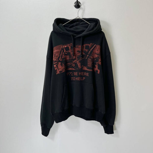 424 フォートゥーフォー Mサイズ パーカー フーディ ブラック プリント