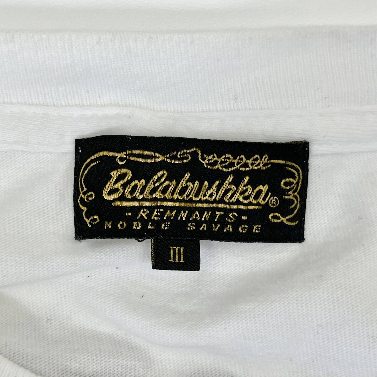 BALABUSHKA REMNANTS バラブシュカレムナンツ サイズ3 Tシャツ バックプリント ワンポイント 半袖 ホワイト