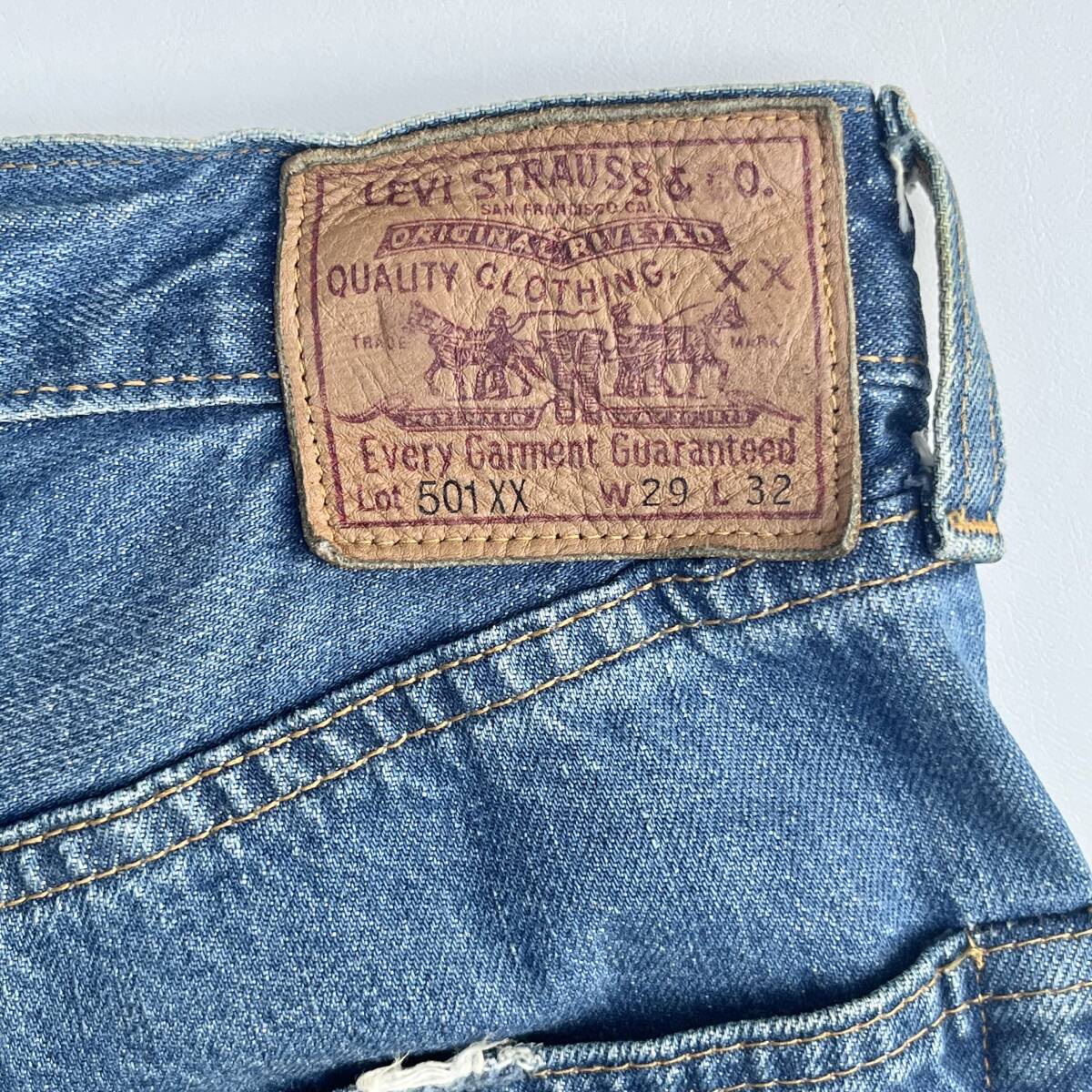 Levi’s リーバイス W29 L32 Vintage Clothing 1947年モデル 501XX復刻 デニムパンツ ストレート インディゴ リペア