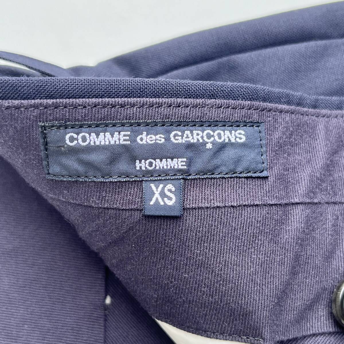 COMME des GARONS HOMME コムデギャルソンオム XSサイズ ウールスラックス センタープレス ネイビー HG-P023
