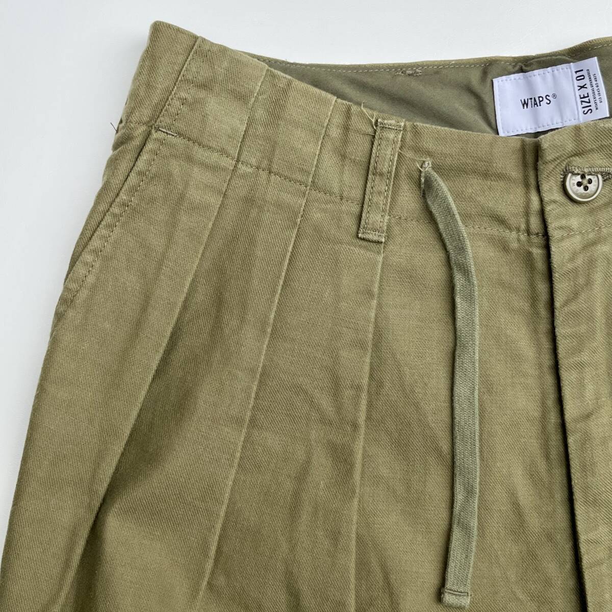 WTAPS ダブルタップス サイズ1 SHINOBI TROUSERS シノビ トラウザーパンツ ツータック カーキ 212GWDT-PTM01