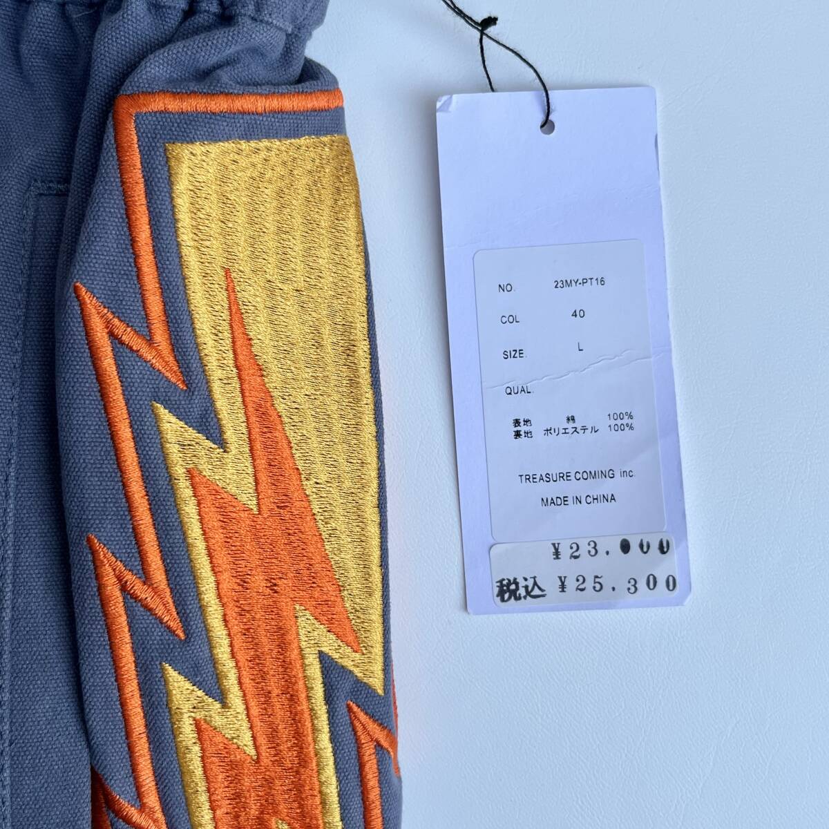 未使用品 MAYO メイヨー Lサイズ Thunder Embroidery Shorts ショーツ ハーフパンツ サンダー 刺繍 ネイビー 23MY-PT16 タグ付き