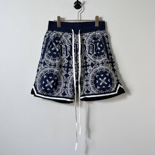 未使用品 MAYO メイヨー Lサイズ Paaisley Embroidery Shorts ペイズリー ショーツ ハーフパンツ 刺繍 ネイビー