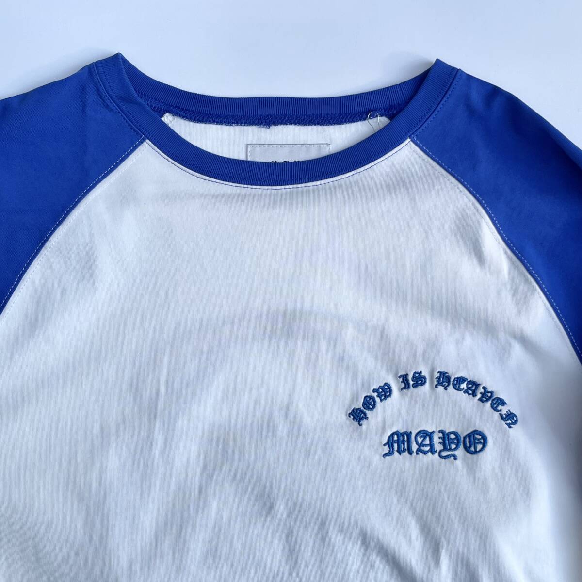 未使用品 MAYO メイヨー Lサイズ Skull Embroidery Raglan Long Sleeve Tee ロングスリーブTシャツ ロンT スカル 刺繍 ホワイト
