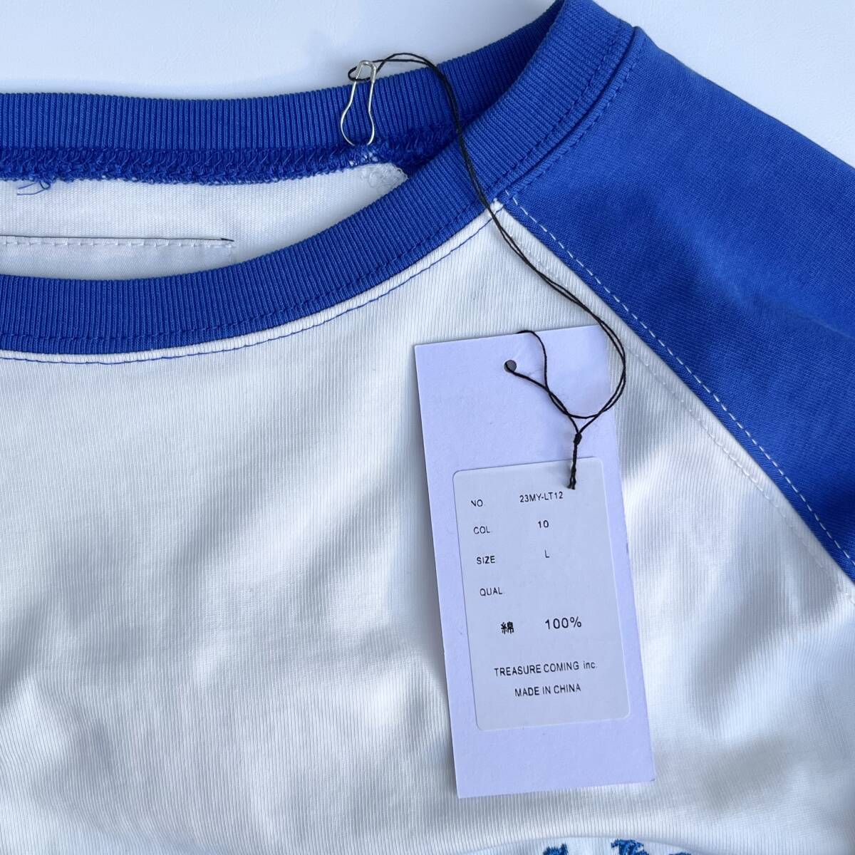 未使用品 MAYO メイヨー Lサイズ Skull Embroidery Raglan Long Sleeve Tee ロングスリーブTシャツ ロンT スカル 刺繍 ホワイト