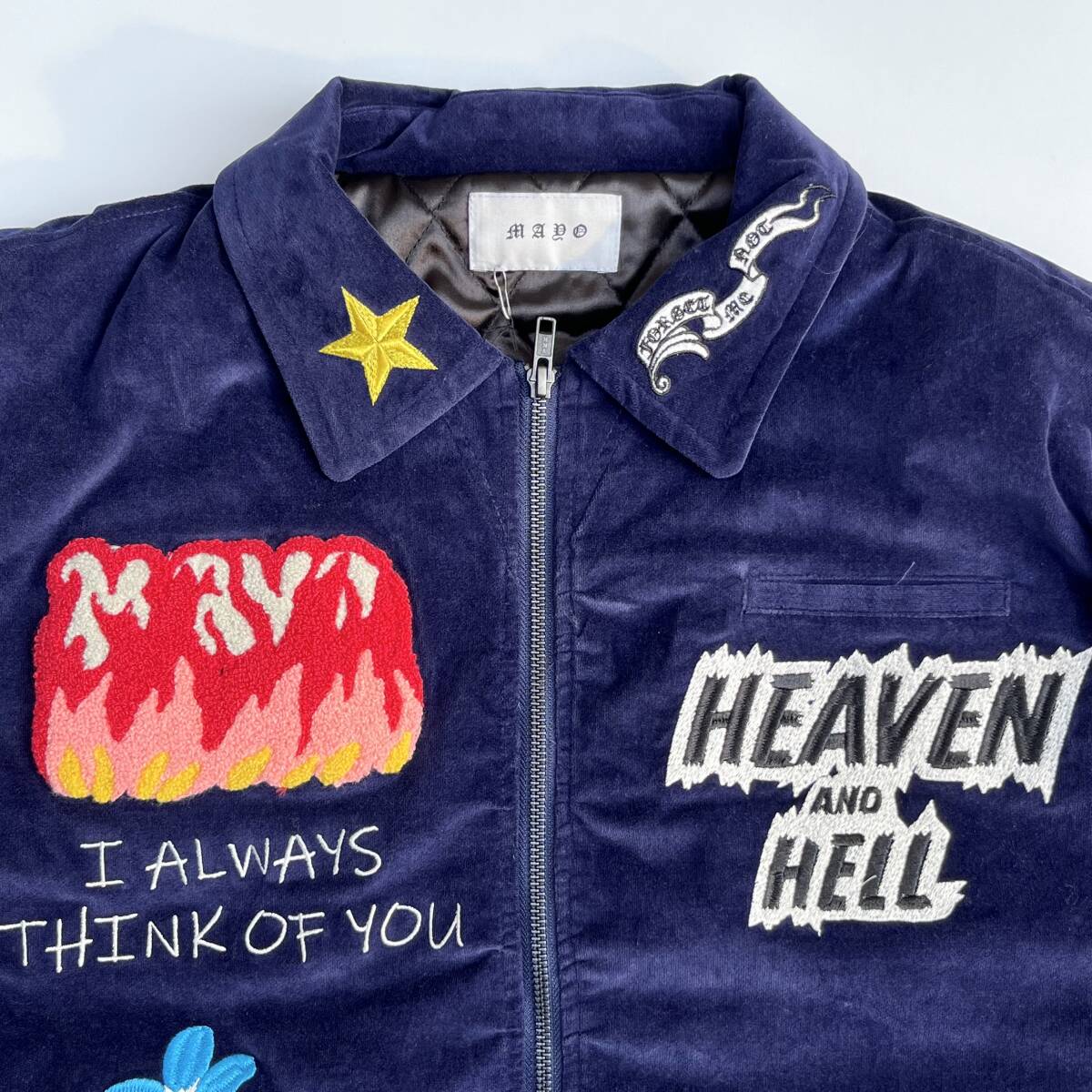 未使用品 MAYO メイヨー Lサイズ Embroidery Souvenir Harrington Jacket スーベニア ハリントン ジャケット アウター 刺繍 ネイビー