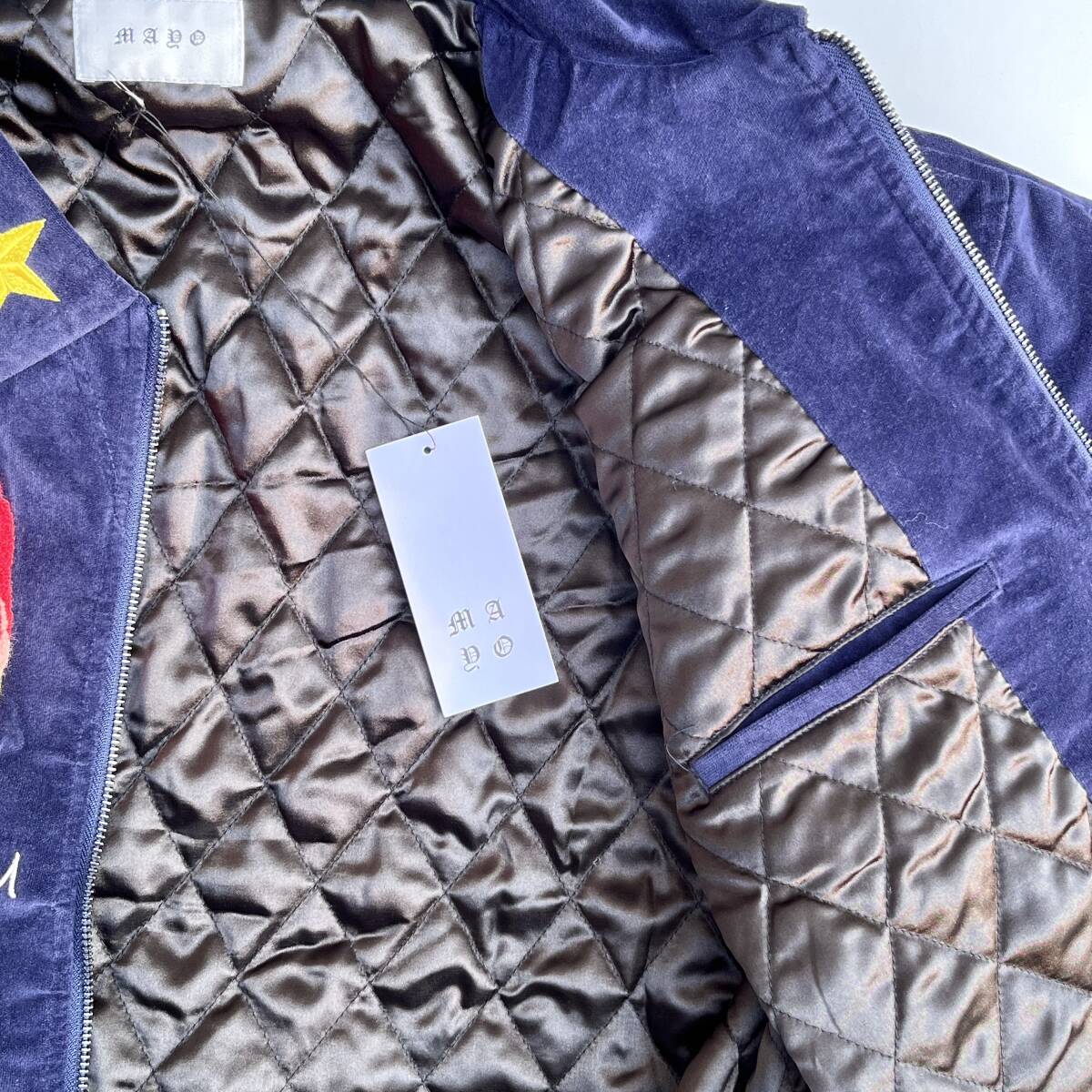 未使用品 MAYO メイヨー Lサイズ Embroidery Souvenir Harrington Jacket スーベニア ハリントン ジャケット アウター 刺繍 ネイビー