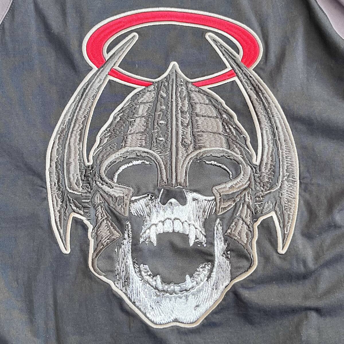未使用品 MAYO メイヨー Lサイズ Skull Embroidery Raglan Long Sleeve Tee ロングスリーブTシャツ ロンT スカル 刺繍 ブラック