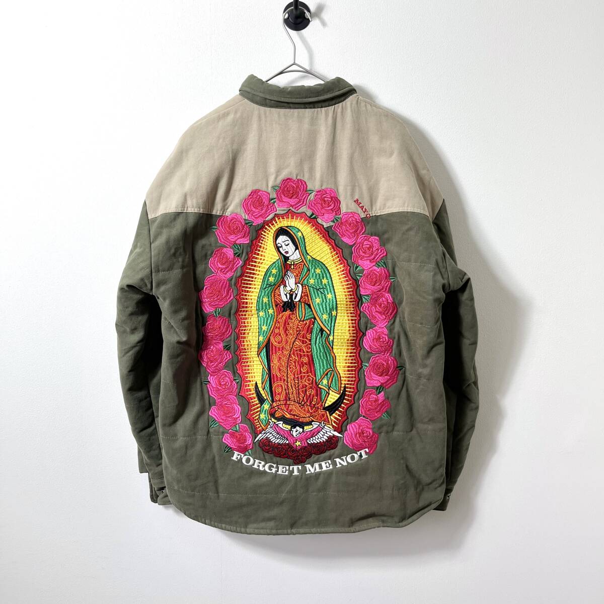 未使用品 MAYO メイヨー XLサイズ Embroidery Maria Shirt Jacket ジャケット ブルゾン マリア 刺繍 オリーブ